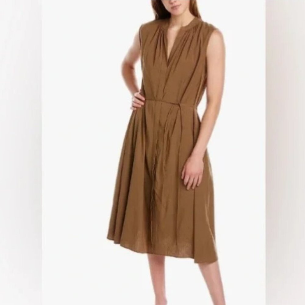 Vince Brown Sleeveless Linen Dress With Pockets (XXS, NWOT)